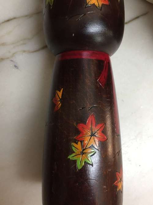 Genuine wooden painted Japanese Kokeshi doll